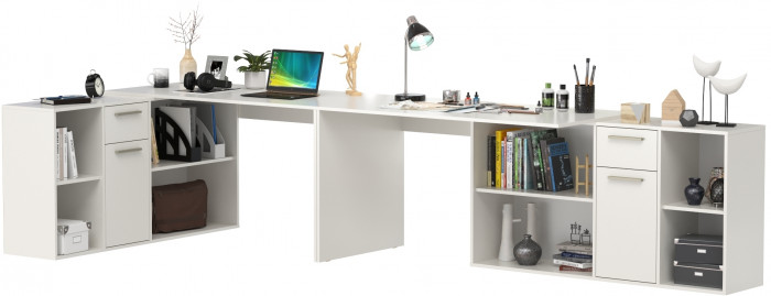 Лайт письменный стол 03.245F + 03.245F, белый шагрень