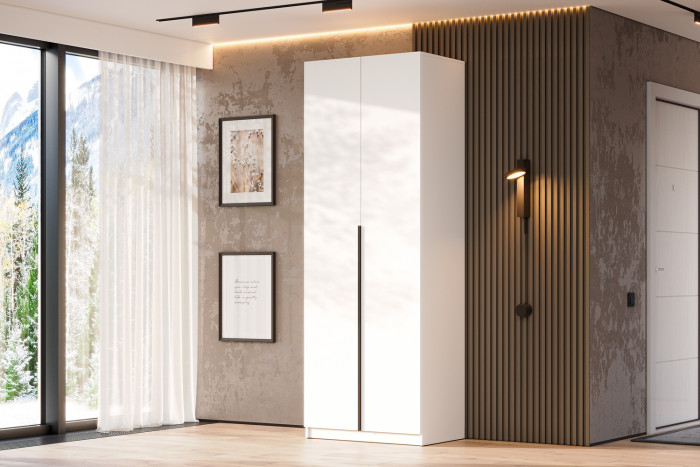 Шкаф распашной с наполнением (5 полок + 2 ящика) ШК 5 (800), Белый