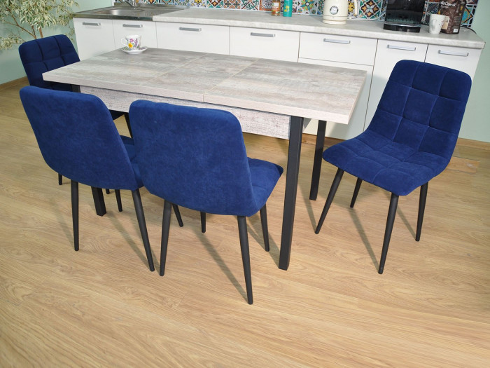 Обеденная группа Колорадо / Стул Х 4 шт. / Бетон темный/черный / бид 36