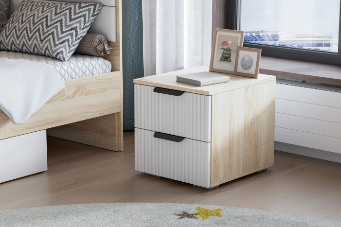 Тумба прикроватная Норд Line Т01-400, Дуб сонома, Софт пломбир