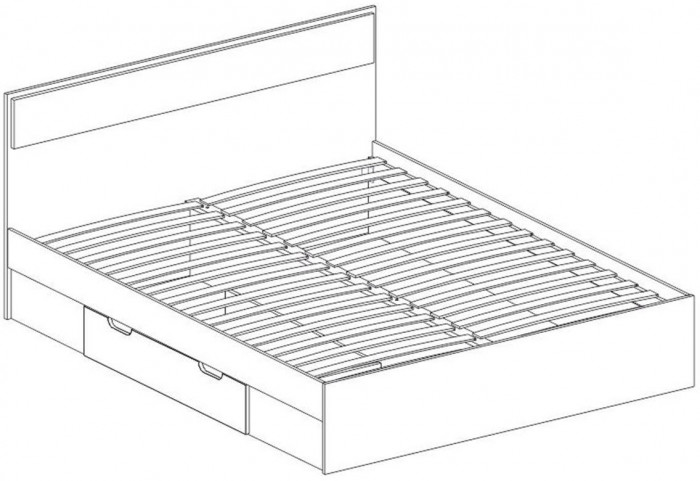 NEXT 72 Кровать двуспальная с ящиком 1400 Ясень Шимо темный / Ясень Шимо светлый