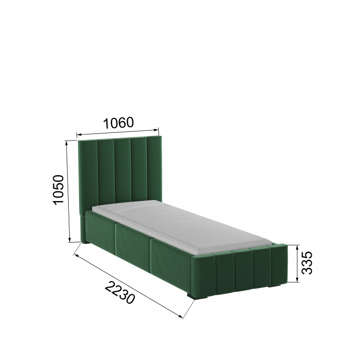 Нега Кровать интерьерная 900 изумруд, ортопед