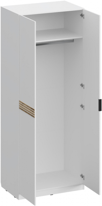 Шкаф 2-х створчатый ШК-4117, Белый/Профиль МДФ Дуб вотан