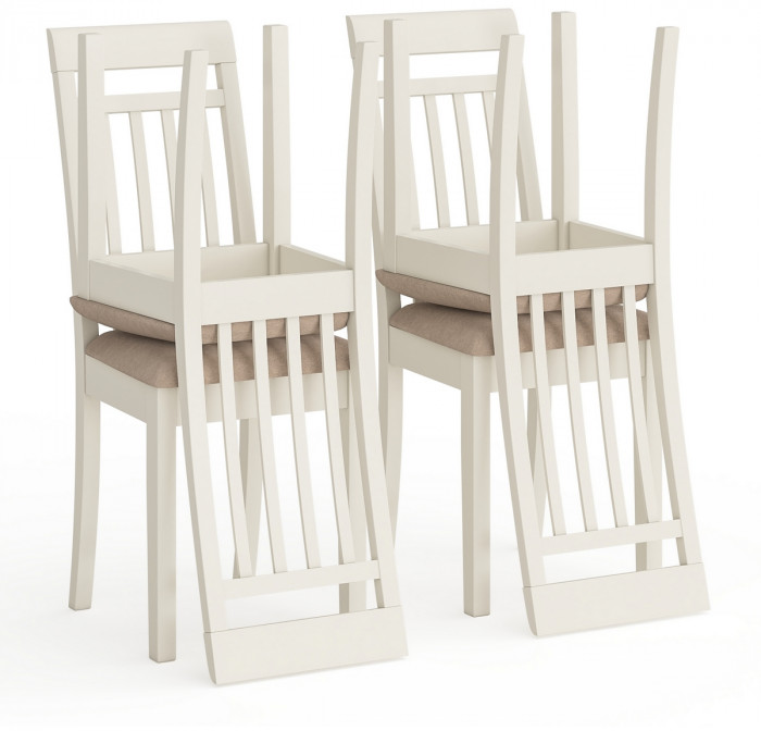 Четыре стула Мебель--24 Гольф-11 разборных, цвет слоновая кость, обивка ткань велюр бежевый 05, ШхГхВ 40х40х100 см., от пола до верха сиденья 47 см.