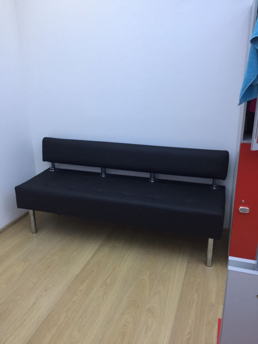 Диван Бизнес 120, экокожа, черный