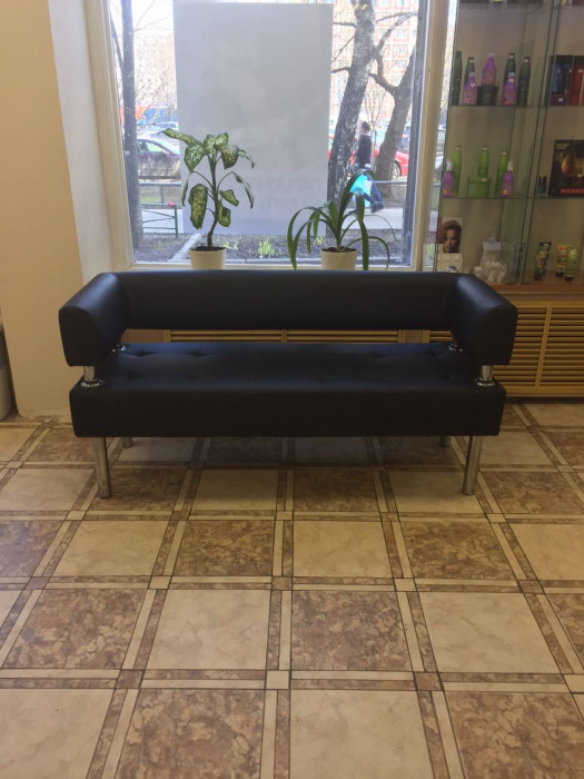 Диван Бизнес 120, экокожа, черный