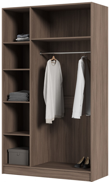 ШК 553 Бася ЛДСП шкаф 3-х ств. шимо темный/шимо светлый