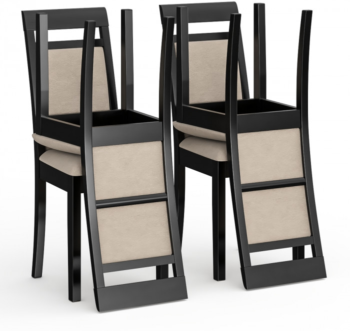 Четыре стула Мебель--24 Гольф-12 разборных, цвет венге, обивка ткань велюр капучино 25, ШхГхВ 40х40х100 см., от пола до верха сид. 47 см.(мягк спинка)