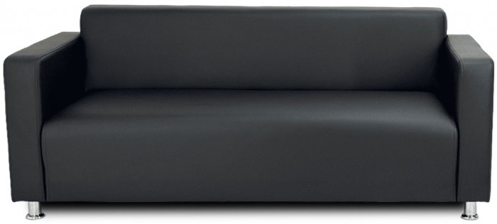 Диван прямой Томи, 200 см, экокожа, черный