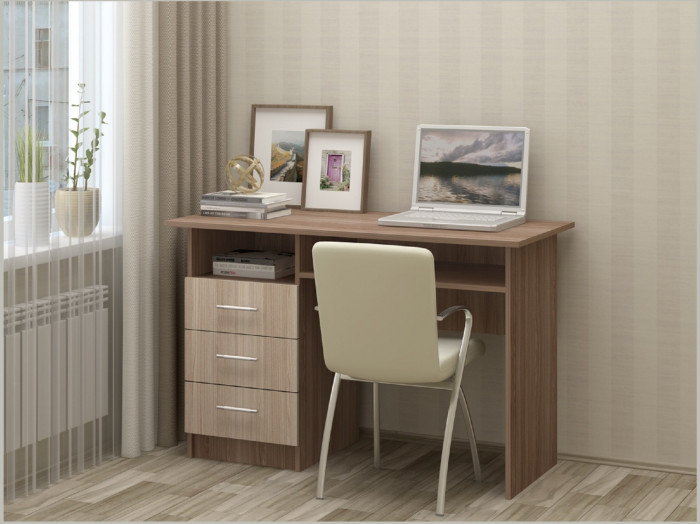 Стол письменный ПС-02 (с ящиками) (Венге / Ясень шимо светлый)
