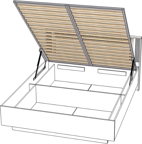 Кровать 160х200 "Харди" с подъемным механизмом - Латте/Ирландский ликер (зеркальн. вставки)