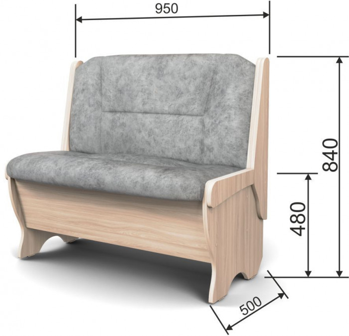 Скамья Лотос 950 ясень светлый/графит