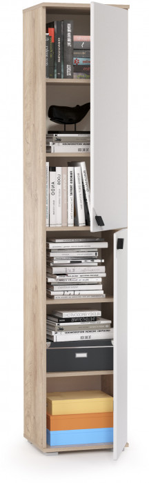 Бостон 13.154 Шкаф, дуб эндгрейн элегантный/фасады МДФ милк рикамо софт