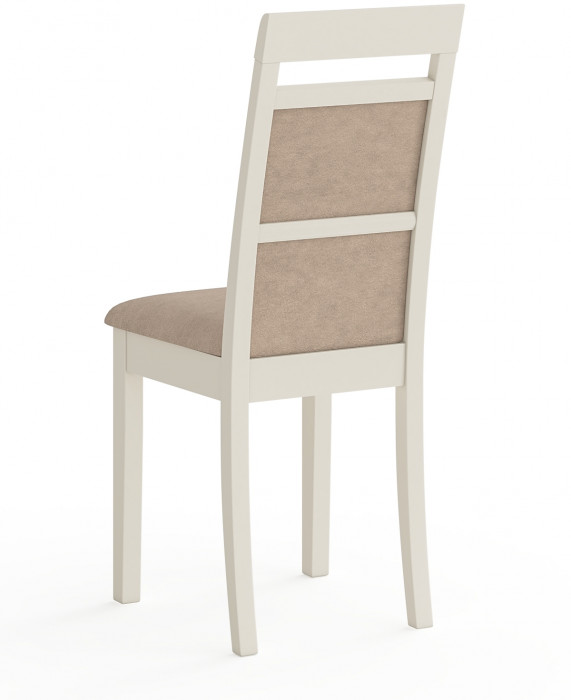 Стул Мебель--24 разборный Гольф-12, цвет слоновая кость, обивка ткань велюр бежевый 05, 40х40х100 см., от пола до верха сиденья 47 см. (мягкая спинка)