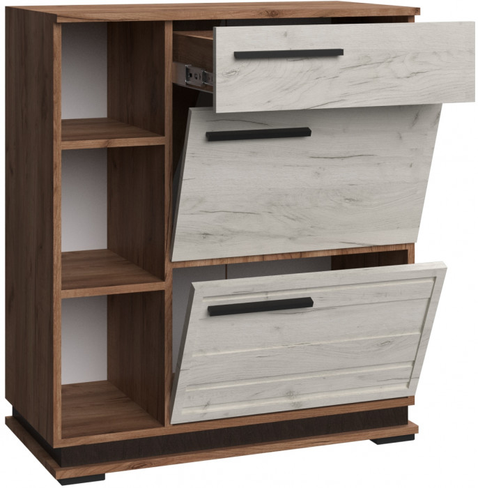 Модена Прихожая, композиция 2, Дуб белый, Венге/Дуб крафт табачный