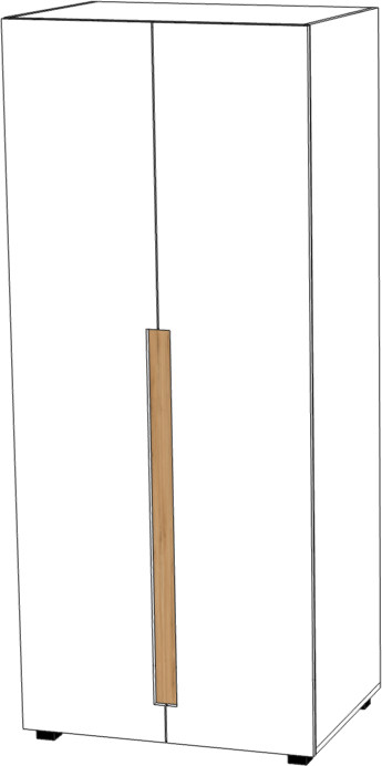 Шкаф двухдверный "Шанталь" - Дуб наварра/Белый