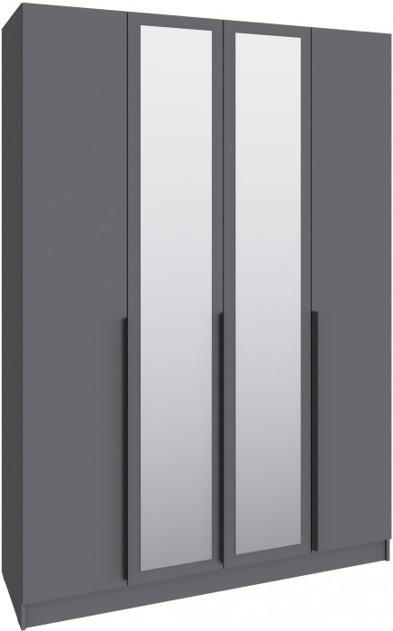 Шкаф Мадрид (1,6) с 6 ящ. внутри с зеркалом, Графит серый