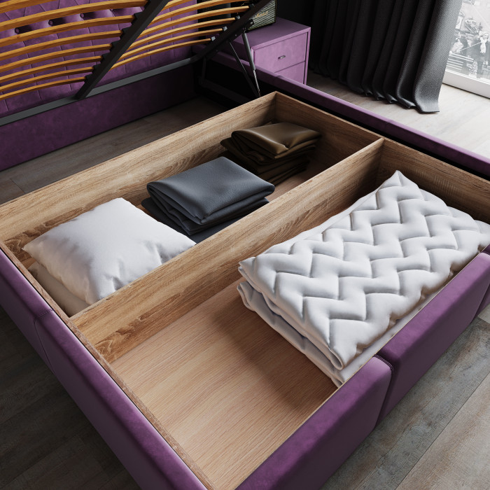 Октавия Кровать интерьерная 180 пыльная роза ромб, ПМ