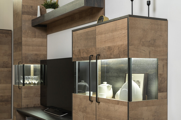 Трувор Гостиная 056, дуб гранж песочный/интра