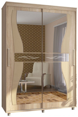 Шкаф-купе Комфорт 12 Прайм с фигурными зеркалами 1500 (Сонома)