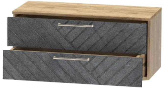 Тумба-5 прикроватная подвесная "Иннэс-7", Крафт золотой/Бетон графит