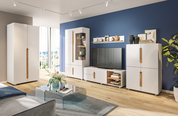 Модульная гостиная комната "Шанталь" - Дуб наварра/Белый