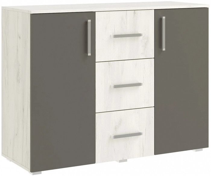 Модульная спальня Фиеста NEW композиция 1 (Дуб крафт белый/Графит)