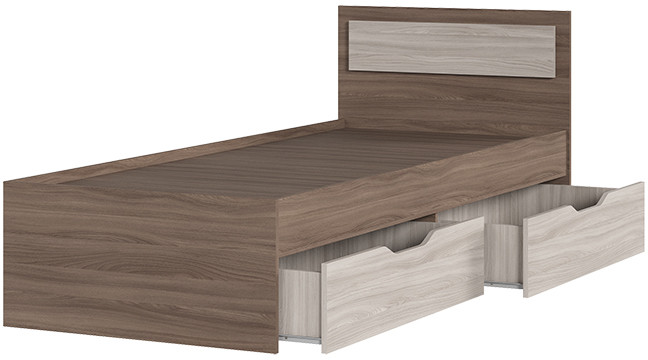 ГАРМОНИЯ КР 607 кровать с ящиками (0,8х0,78х2,032) шимо темный/шимо светлый