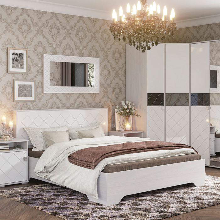 Кровать без ортопеда Сальма КР 022 (1682х970х2136) анкор/белый глянец