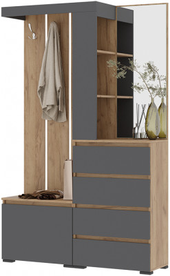 Хелен ПР-01 (Хельга) прихожая серый графит/дуб крафт золото