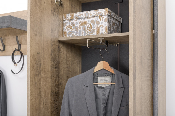 Трувор 13.328.02 Шкаф для одежды + 13.241.03 Тумба для обуви, дуб гранж песочный/интра