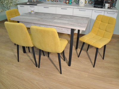 Обеденная группа Колорадо / Стул Х 4 шт. / Бетон темный/черный / бид 43