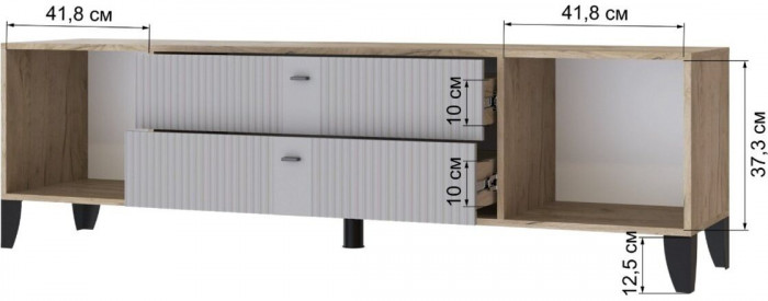 Тумба ТВ Парус-10 дуб крафт серый/серый