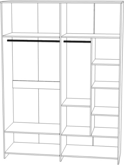 Шкаф для одежды 4-х дверный "Монтиз" - Белый текстурный/Ясень белый