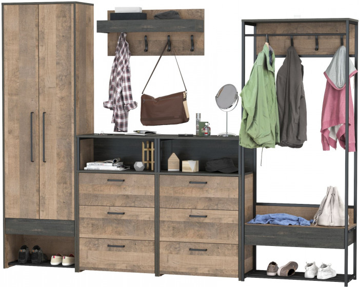 Трувор Прихожая 239, дуб гранж песочный/интра