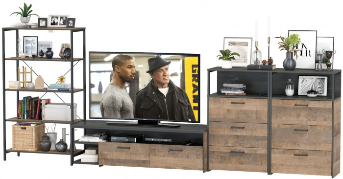 Трувор Гостиная 098, дуб гранж песочный/интра