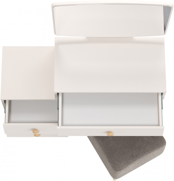 Афина Спальня 4-25901М1к.с. Трюмо + Банкетка 6-5133ТКВсерый Куби, кашемир серый/ткань серая