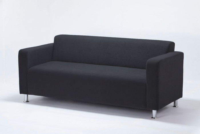 Диван прямой Томи, 200 см, велюр, черный