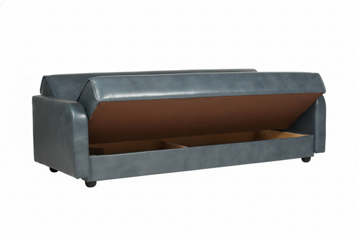 Диван-книжка Аккорд, 120х190, экокожа серая