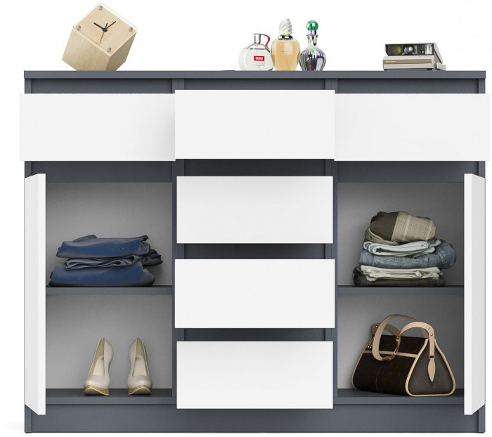 Мори Комод МК1200.4, графит/белый