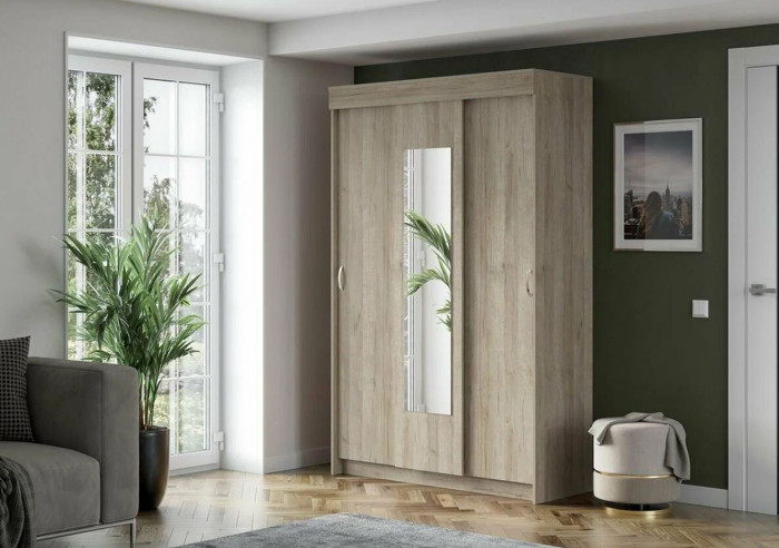 шкаф-купе Бассо дуб крафт серый/дуб крафт серый