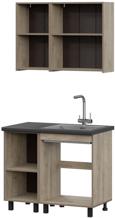 Кухня Этна 1.0 м. Комплект 2, софт графит