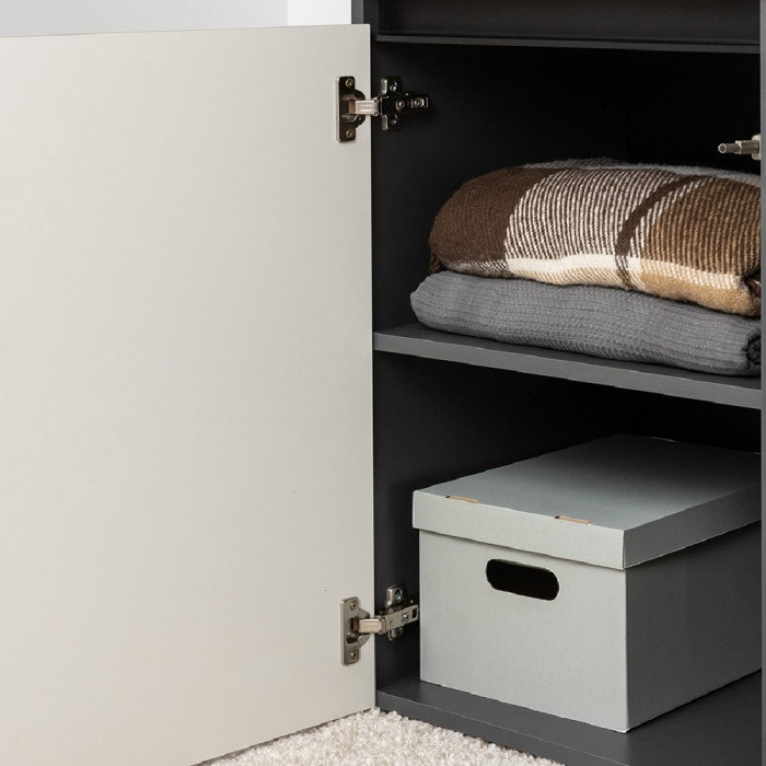 Сидней Комплектация № 102, цвет корпус: антрацит/фасады: МДФ веллюто капучино, ШхГхВ 309,8х41,3х205,2 см., универсальная сборка