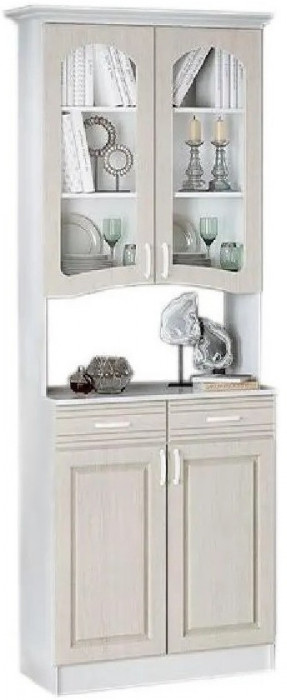 Буфет Констанция 2-х створчатый (Белый матовый / голубой)