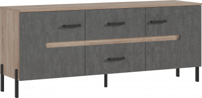 Ким Тумба ТВ (металл) Бетон темный, сонома