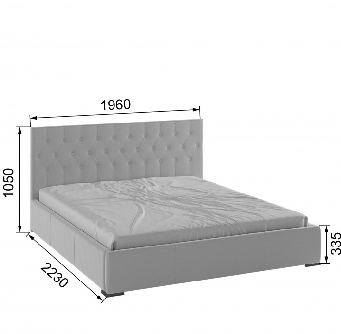 Октавия Кровать интерьерная 180 светло-серый ромб, ортопед