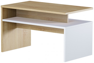 КР100 Лайт Стол журнальный 03.235, цвет дуб сонома/белый, ШхГхВ 70х40х41,7 см.(кр96)