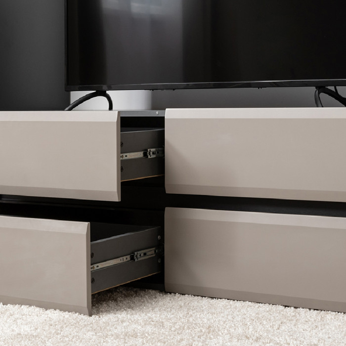 Сидней 13.63 Тумба под ТВ, корпус антрацит/фасады: МДФ веллюто капучино