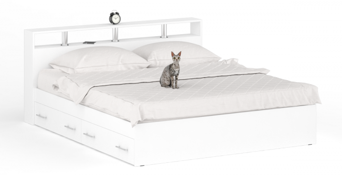 Камелия Кровать с ящиками 1800, белый