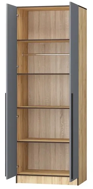 Шкаф Бастион 1000, Графит/Дуб крафт золотой